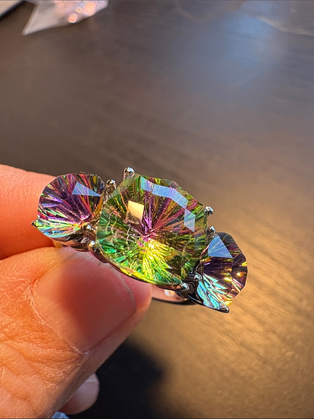 Kirks Folly Multicolor Mystic Crystal Three-Stone Ring